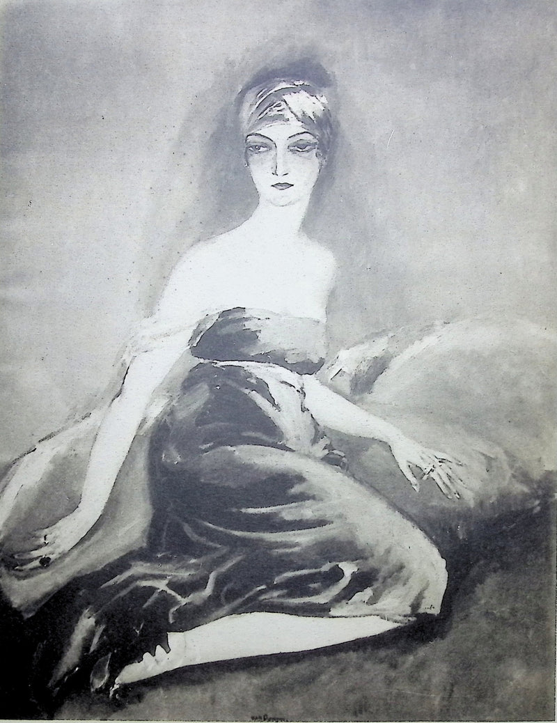 Kees VAN DONGEN : Jeune femme rêveuse en pose, Gravure originale (photo de détail 2) - Crédit photo : Galerie Art.Paris