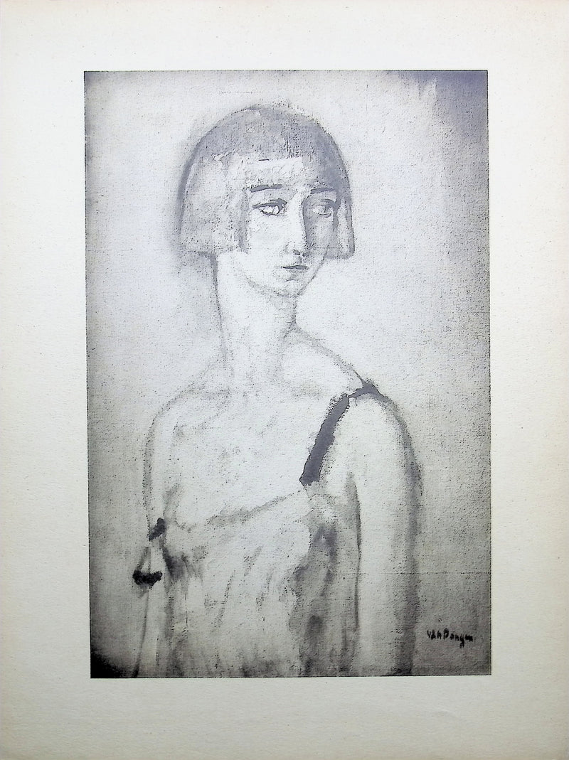 Kees VAN DONGEN : Jeune fille pensive, Gravure originale (vue générale) - Crédit photo : Galerie Art.Paris