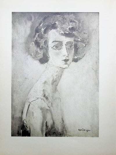 Kees VAN DONGEN : Modèle timide, Gravure originale (vue générale) - Crédit photo : Galerie Art.Paris