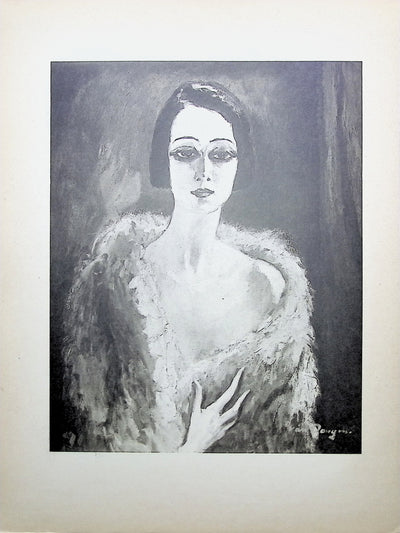 Kees VAN DONGEN : Femme au manteau de fourrure, Gravure originale (vue générale) - Crédit photo : Galerie Art.Paris