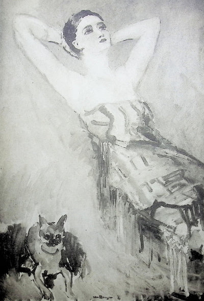 Kees VAN DONGEN : Jeune femme et son chien, Gravure originale (photo de détail 2) - Crédit photo : Galerie Art.Paris