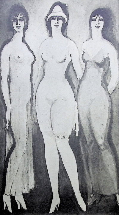 Kees VAN DONGEN : Les trois muses, Gravure originale (photo de détail 2) - Crédit photo : Galerie Art.Paris