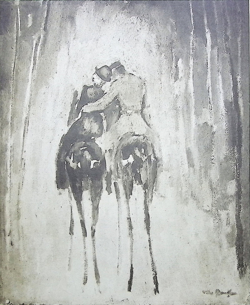 Kees VAN DONGEN : Les amoureux à cheval, Gravure originale (photo de détail 2) - Crédit photo : Galerie Art.Paris