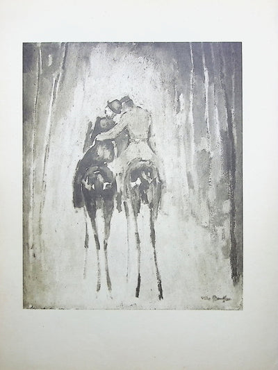 Kees VAN DONGEN : Les amoureux à cheval, Gravure originale (vue générale) - Crédit photo : Galerie Art.Paris