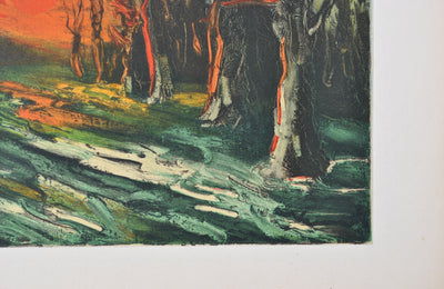 Maurice DE VLAMINCK : Coucher de soleil dans la forêt de Senonches, Lithographie originale (photo de détail 3) - Crédit photo : Galerie Art.Paris