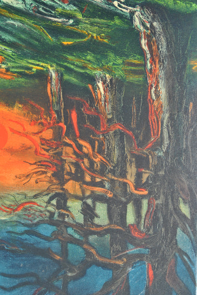 Maurice DE VLAMINCK : Coucher de soleil dans la forêt de Senonches, Lithographie originale (photo de détail 4) - Crédit photo : Galerie Art.Paris