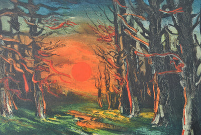 Maurice DE VLAMINCK : Coucher de soleil dans la forêt de Senonches, Lithographie originale (photo de détail 5) - Crédit photo : Galerie Art.Paris