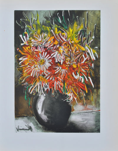 Maurice DE VLAMINCK : Bouquet de reines marguerites, Lithographie originale (vue générale) - Crédit photo : Galerie Art.Paris