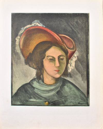 Maurice DE VLAMINCK : Portrait de Madeleine, Lithographie originale (vue générale) - Crédit photo : Galerie Art.Paris