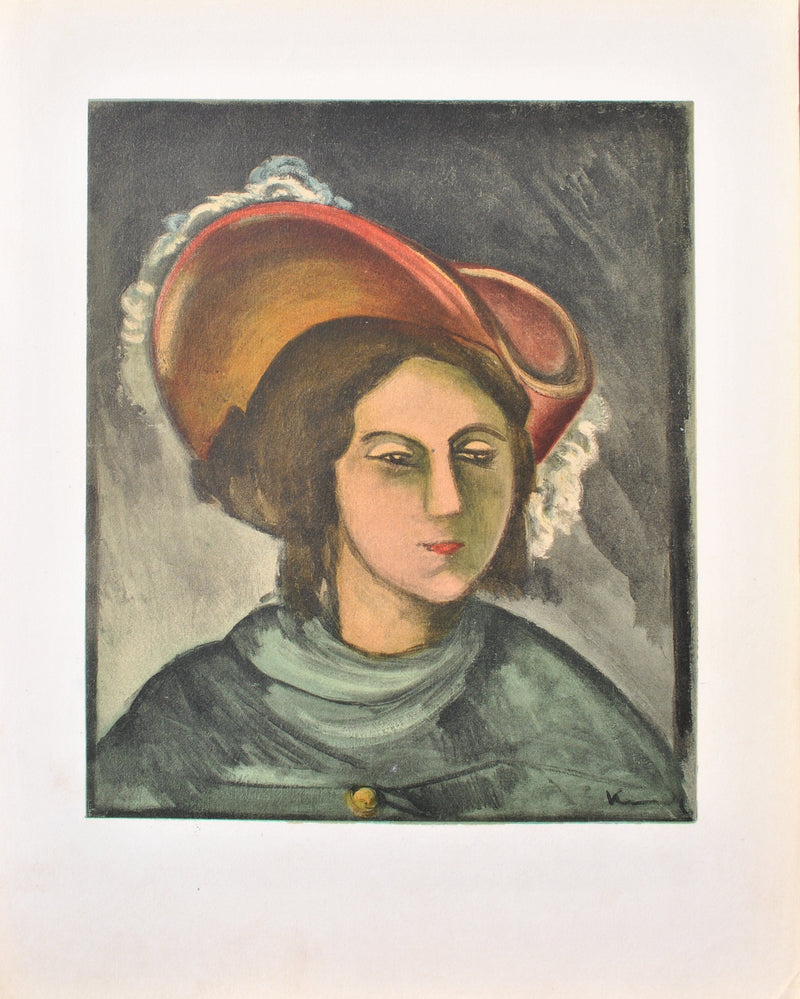 Maurice DE VLAMINCK : Portrait de Madeleine, Lithographie originale (vue générale) - Crédit photo : Galerie Art.Paris