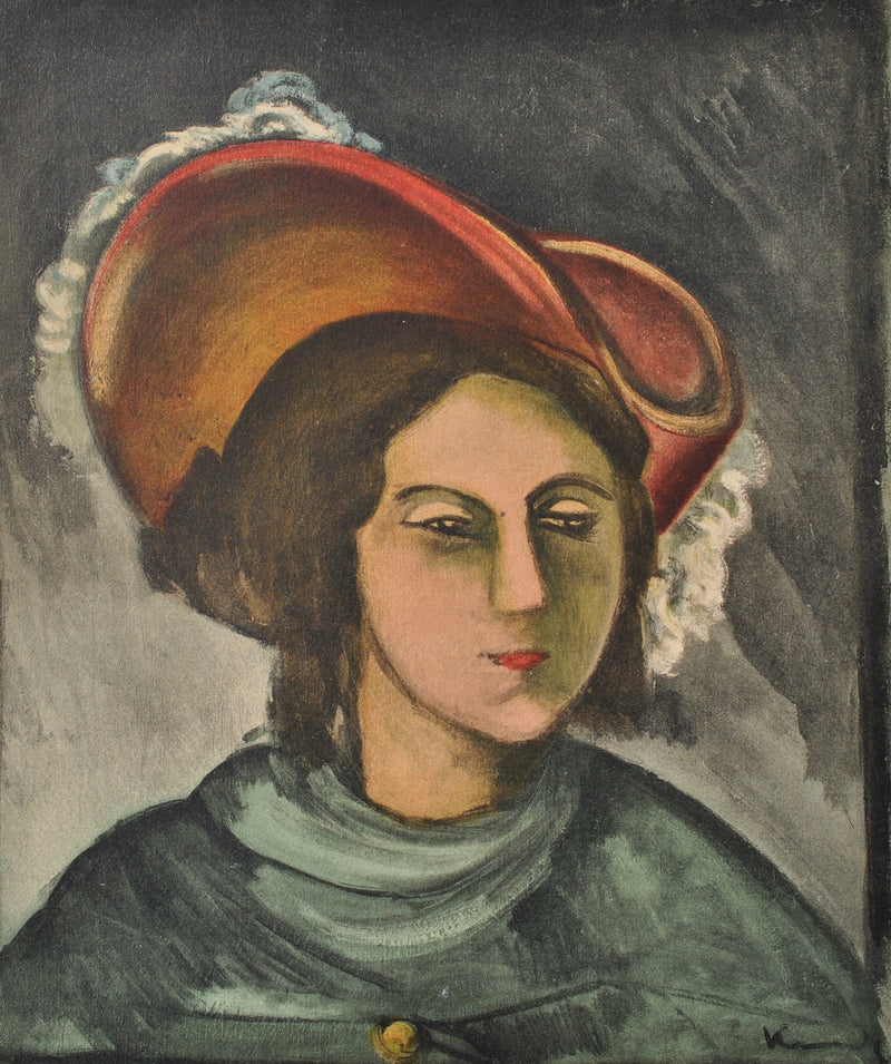 Maurice DE VLAMINCK : Portrait de Madeleine, Lithographie originale (photo de détail 3) - Crédit photo : Galerie Art.Paris