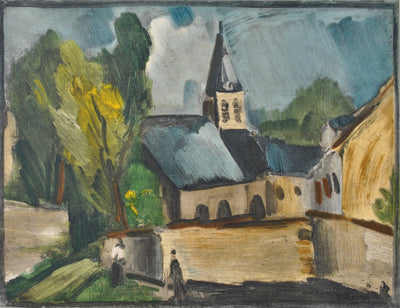 Maurice DE VLAMINCK : L'église de Bougival, Lithographie originale (photo de détail 3) - Crédit photo : Galerie Art.Paris