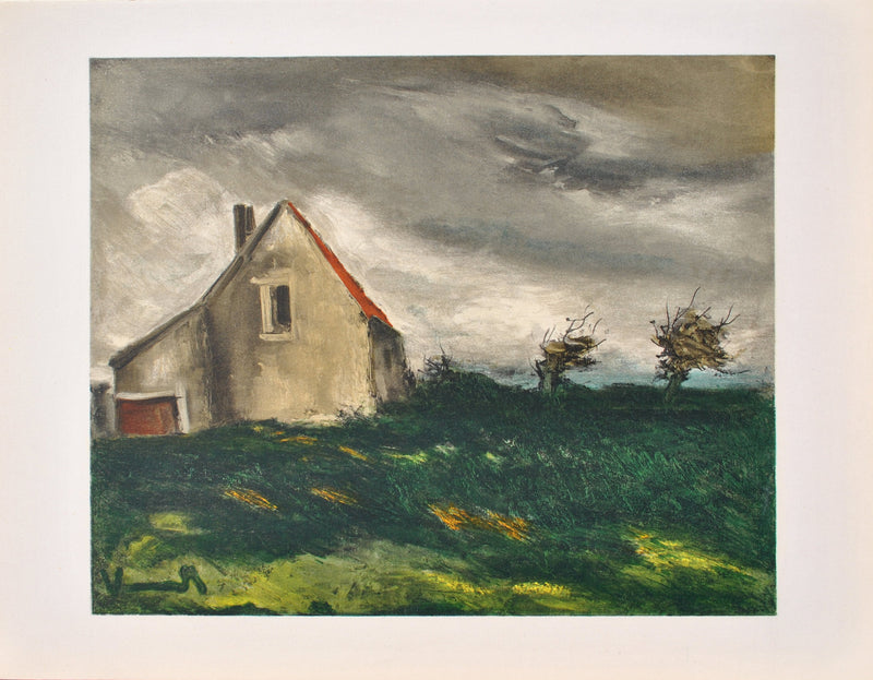 Maurice DE VLAMINCK : La maison dans la plaine, Lithographie originale (vue générale) - Crédit photo : Galerie Art.Paris