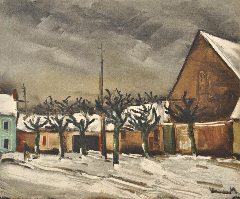 Maurice DE VLAMINCK : Les tilleuls sous la neige, Lithographie originale (photo de détail 3) - Crédit photo : Galerie Art.Paris