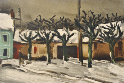 Maurice DE VLAMINCK : Les tilleuls sous la neige, Lithographie originale (photo de détail 4) - Crédit photo : Galerie Art.Paris