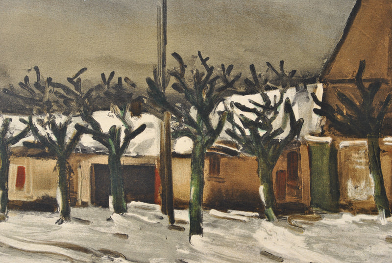 Maurice DE VLAMINCK : Les tilleuls sous la neige, Lithographie originale (photo de détail 5) - Crédit photo : Galerie Art.Paris