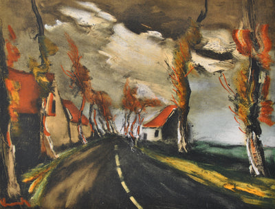 Maurice DE VLAMINCK : La route de Mortagne, Lithographie originale (photo de détail 3) - Crédit photo : Galerie Art.Paris