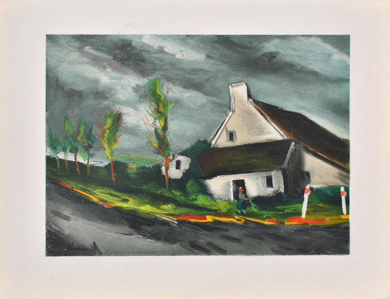 Maurice DE VLAMINCK : Beaumont sur Sarthe, Lithographie originale (vue générale) - Crédit photo : Galerie Art.Paris