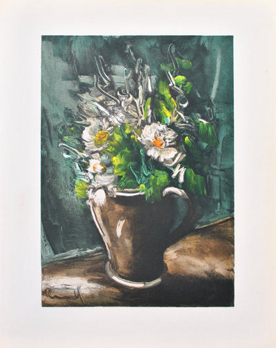 Maurice DE VLAMINCK : Fleurs au pot de grés, Lithographie originale (vue générale) - Crédit photo : Galerie Art.Paris