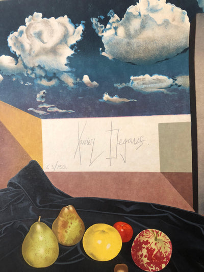 Xavier DEGANS : Nature morte surréaliste, Lithographie originale signée