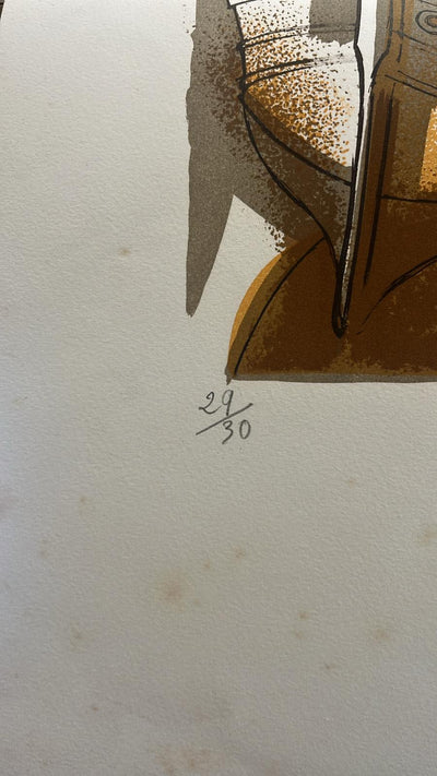 BT Jones QUINCEY, Marine: Verwirrte Boote, Original signierte Lithographie