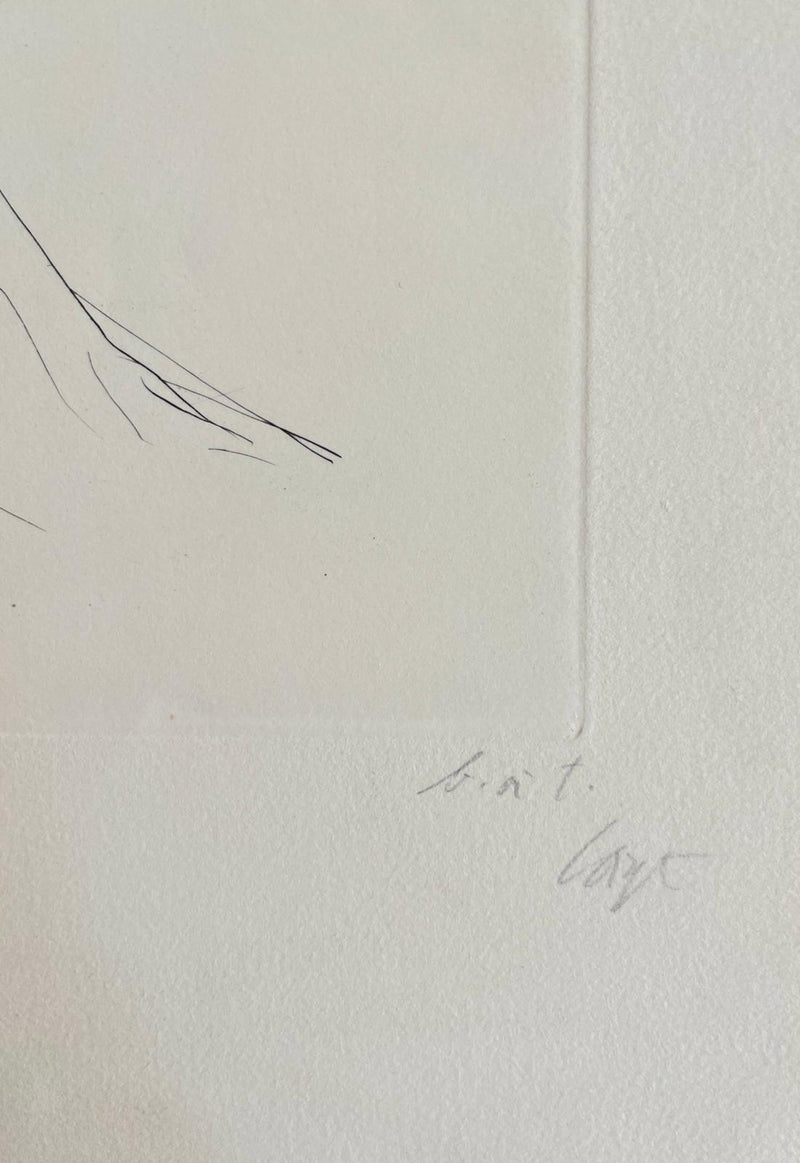 BT Ilse VOIGT: Dancer with a bouquet, Original signed engraving