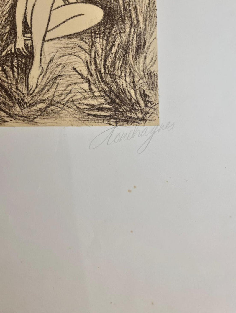 Louis TOUCHAGUES : Sirène, Lithographie originale signée