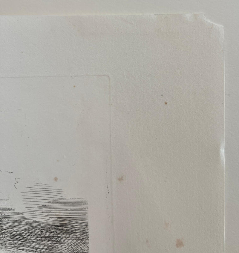 Théodore GUDIN : Matinée de pêche, Gravure originale signée
