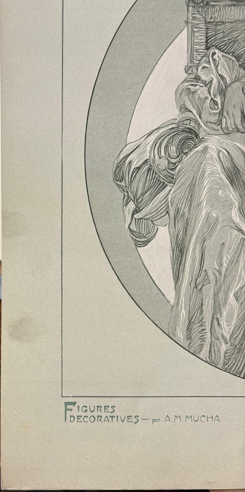 Alphonse MUCHA : Muse pensive, Lithographie originale