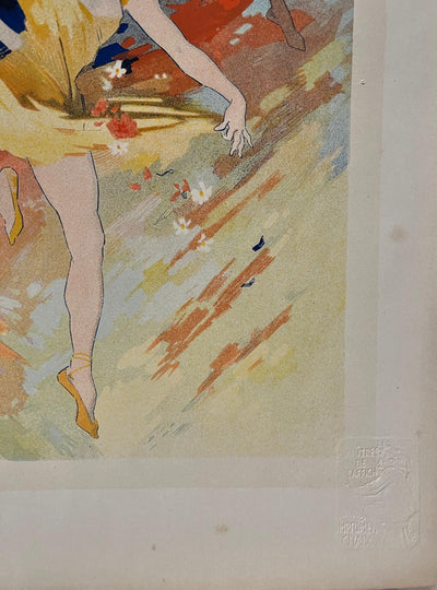 Jules CHERET : Les danseuses dans les airs, Lithographie originale signée
