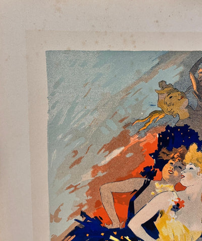 Jules CHERET : Les danseuses dans les airs, Lithographie originale signée