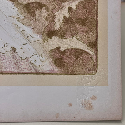 Paul BERTHON : Femme aux fleurs, Lithographie originale signée