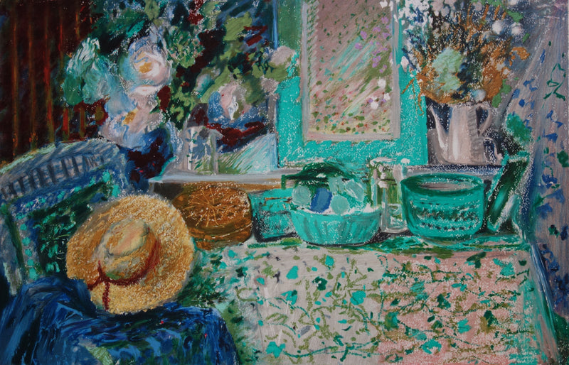 Yvonne CHEFFER DELOUIS : Nature morte au chapeau, Lithographie originale (photo de détail 3) - Crédit photo : Galerie Art.Paris