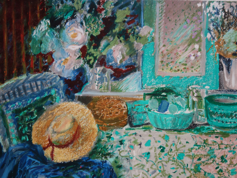 Yvonne CHEFFER DELOUIS : Nature morte au chapeau, Lithographie originale (photo de détail 4) - Crédit photo : Galerie Art.Paris