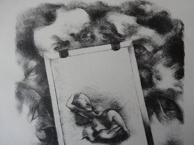 Yves ALIX : Sous surveillance (Barbe), Lithographie originale (photo de détail 3) - Crédit photo : Galerie Art.Paris