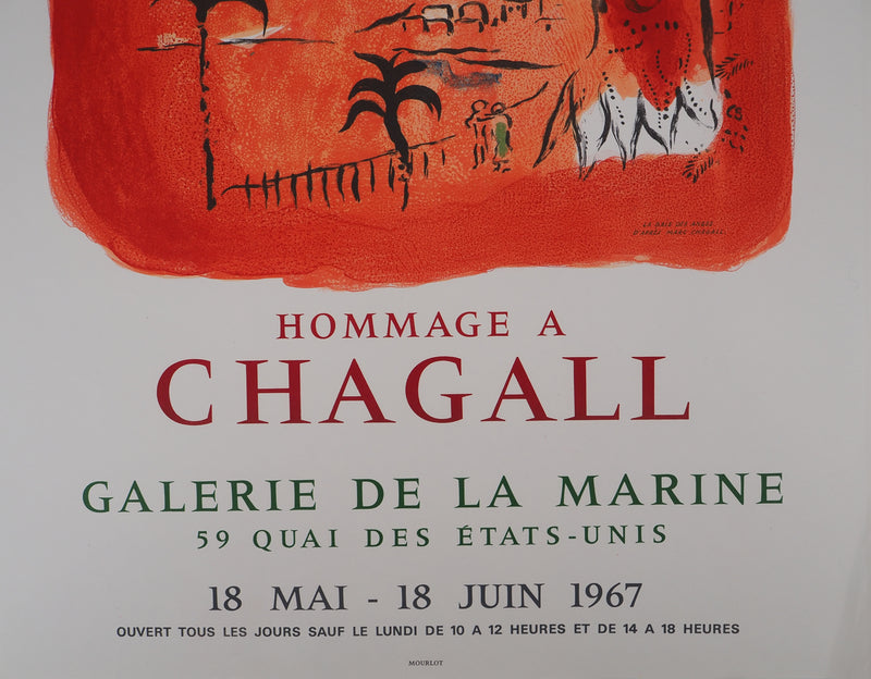 Marc CHAGALL : Baie des Anges, la sirène rouge, Affiche originale (photo de détail 7) - Crédit photo : Galerie Art.Paris