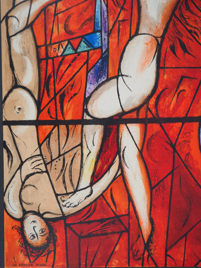 Marc CHAGALL : Vitraux de Metz, le songe de Jacob, Affiche originale (photo de détail 5) - Crédit photo : Galerie Art.Paris