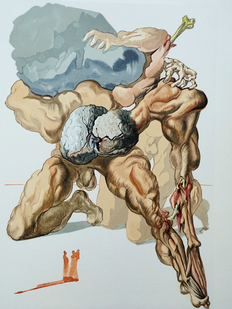 Salvador DALI : Divine Comédie, Enfer 7, Les avares et les prodigues, Gravure sur bois originale (photo de détail 2) - Crédit photo : Galerie Art.Paris