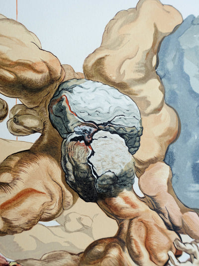 Salvador DALI : Divine Comédie, Enfer 7, Les avares et les prodigues, Gravure sur bois originale (photo de détail 6) - Crédit photo : Galerie Art.Paris