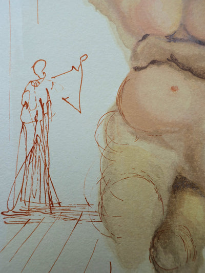 Salvador DALI : Divine Comédie, Enfer 8, Les coléreux, Gravure sur bois originale (photo de détail 3) - Crédit photo : Galerie Art.Paris
