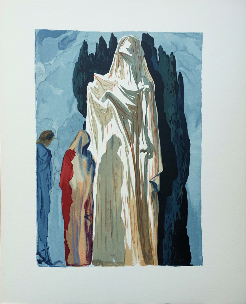 Salvador DALI : Divine Comédie, Enfer 10, Les hérétiques, Gravure sur bois originale (vue générale) - Crédit photo : Galerie Art.Paris