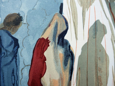 Salvador DALI : Divine Comédie, Enfer 10, Les hérétiques, Gravure sur bois originale (photo de détail 3) - Crédit photo : Galerie Art.Paris