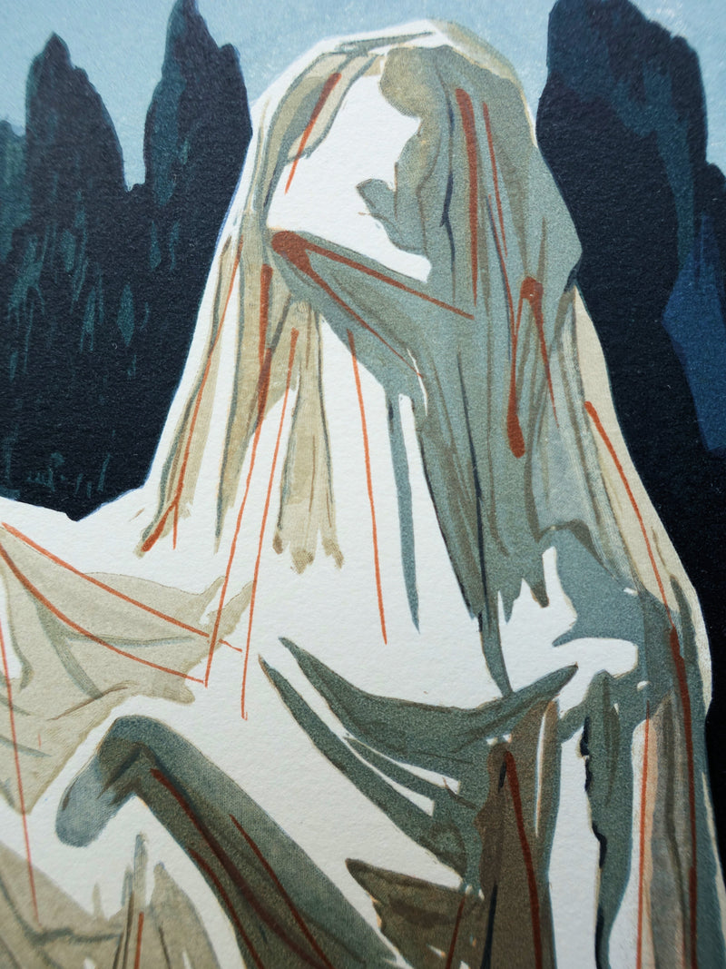 Salvador DALI : Divine Comédie, Enfer 10, Les hérétiques, Gravure sur bois originale (photo de détail 4) - Crédit photo : Galerie Art.Paris