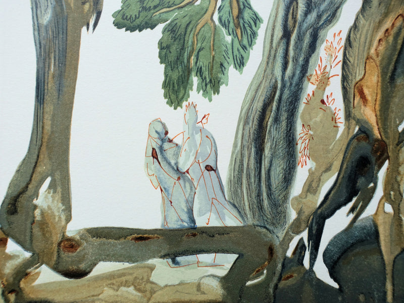 Salvador DALI : Divine Comédie, Enfer 13, La forêt des suicidés, Gravure sur bois originale (photo de détail 3) - Crédit photo : Galerie Art.Paris
