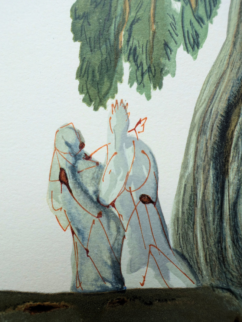 Salvador DALI : Divine Comédie, Enfer 13, La forêt des suicidés, Gravure sur bois originale (photo de détail 7) - Crédit photo : Galerie Art.Paris