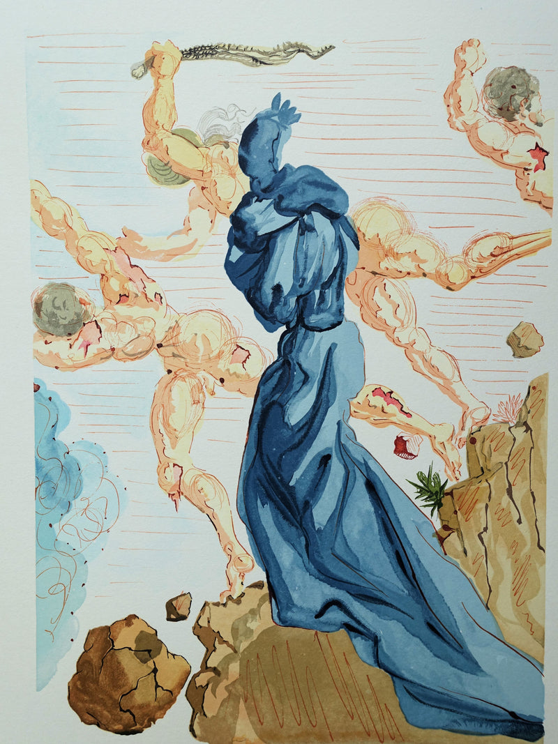 Salvador DALI : Divine Comédie, Enfer 15, Les margelles de Phlégéthon, Gravure sur bois originale (photo de détail 6) - Crédit photo : Galerie Art.Paris