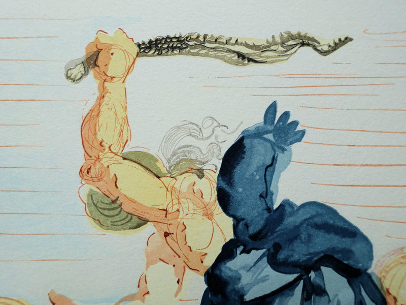 Salvador DALI : Divine Comédie, Enfer 15, Les margelles de Phlégéthon, Gravure sur bois originale (photo de détail 5) - Crédit photo : Galerie Art.Paris
