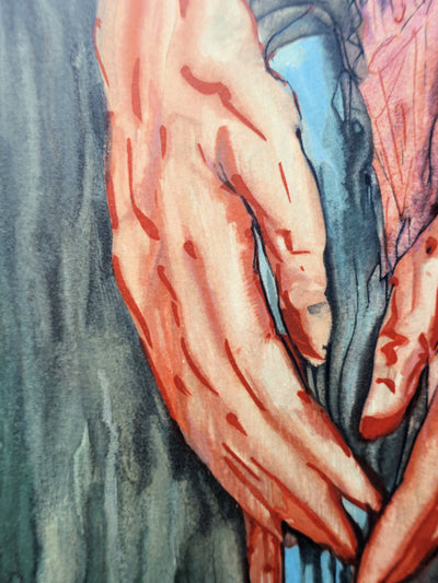 Salvador DALI : Divine Comédie, Enfer 16, La montée de Géryon, Gravure sur bois originale (photo de détail 3) - Crédit photo : Galerie Art.Paris