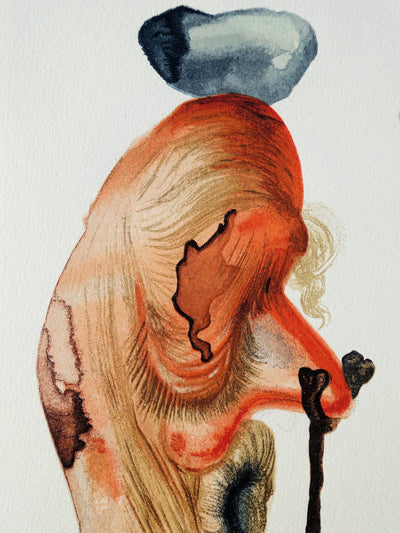 Salvador DALI : Divine Comédie, Enfer 18, Les trompeurs, Gravure sur bois originale (photo de détail 4) - Crédit photo : Galerie Art.Paris