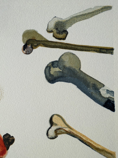 Salvador DALI : Divine Comédie, Enfer 18, Les trompeurs, Gravure sur bois originale (photo de détail 5) - Crédit photo : Galerie Art.Paris